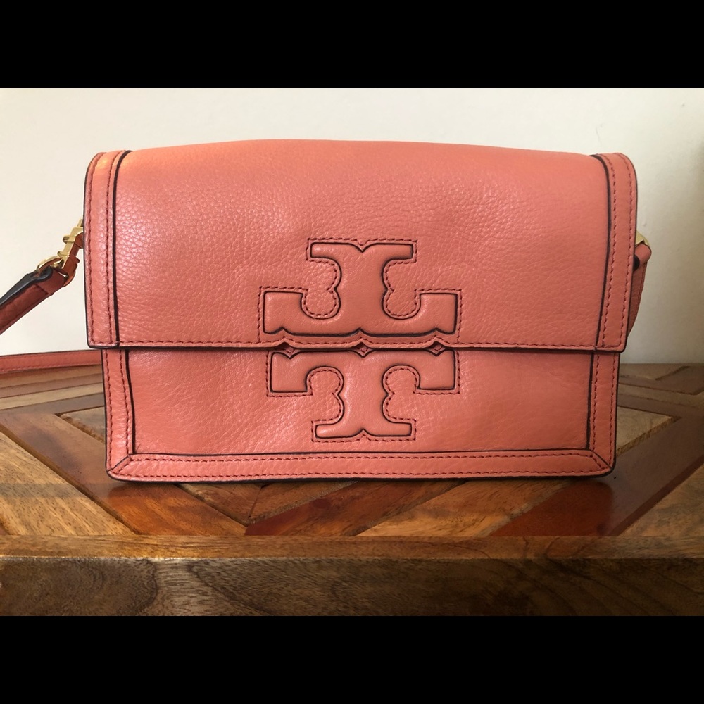 Tory Burch Coral Leather Crossbody Purse